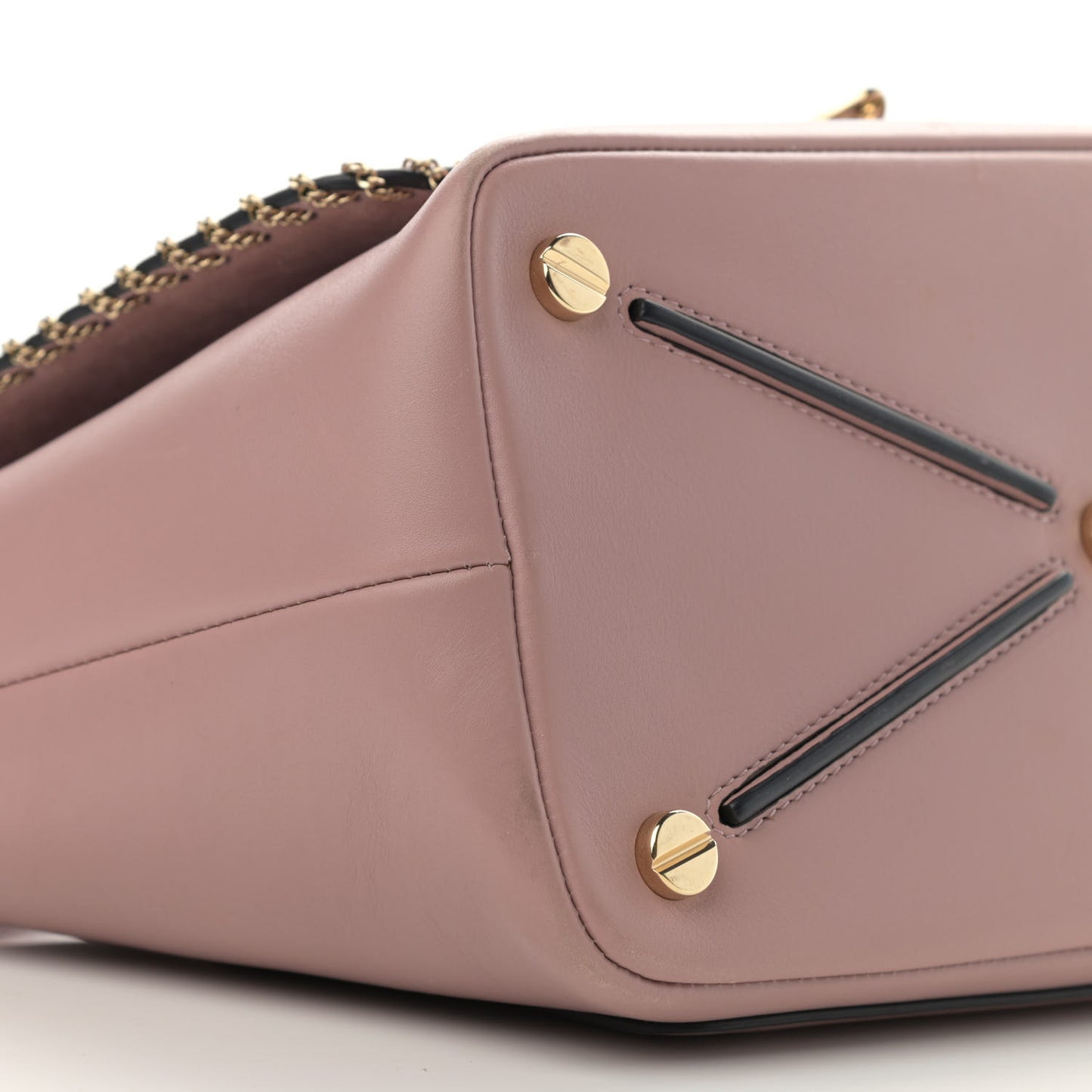 Calfskin Groumette Small Demilune Double Handle Satchel Lipstick