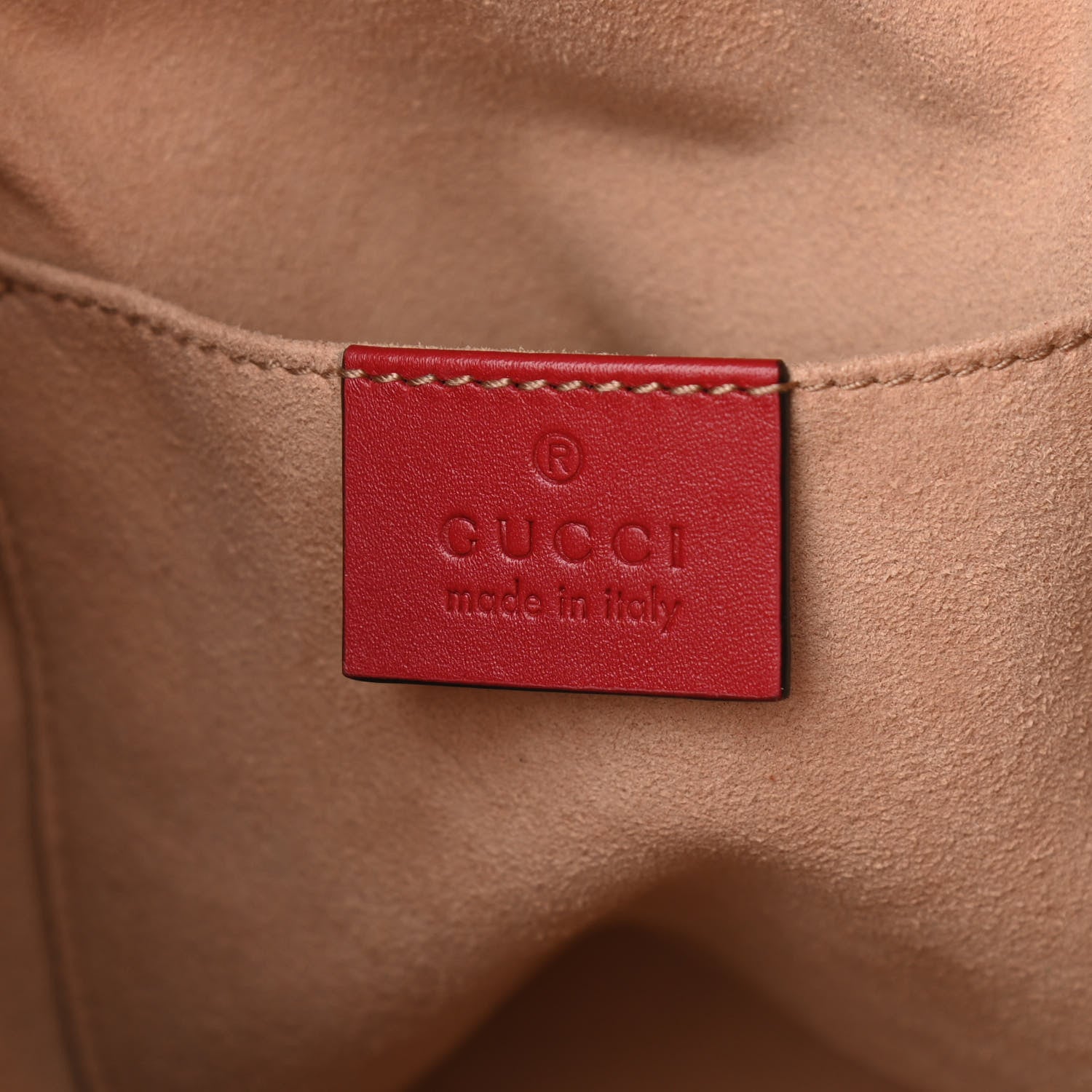 Gucci Calfskin Matelasse Sylvie Web GG Marmont Bucket Bag Hibiscus Red 6 of 10