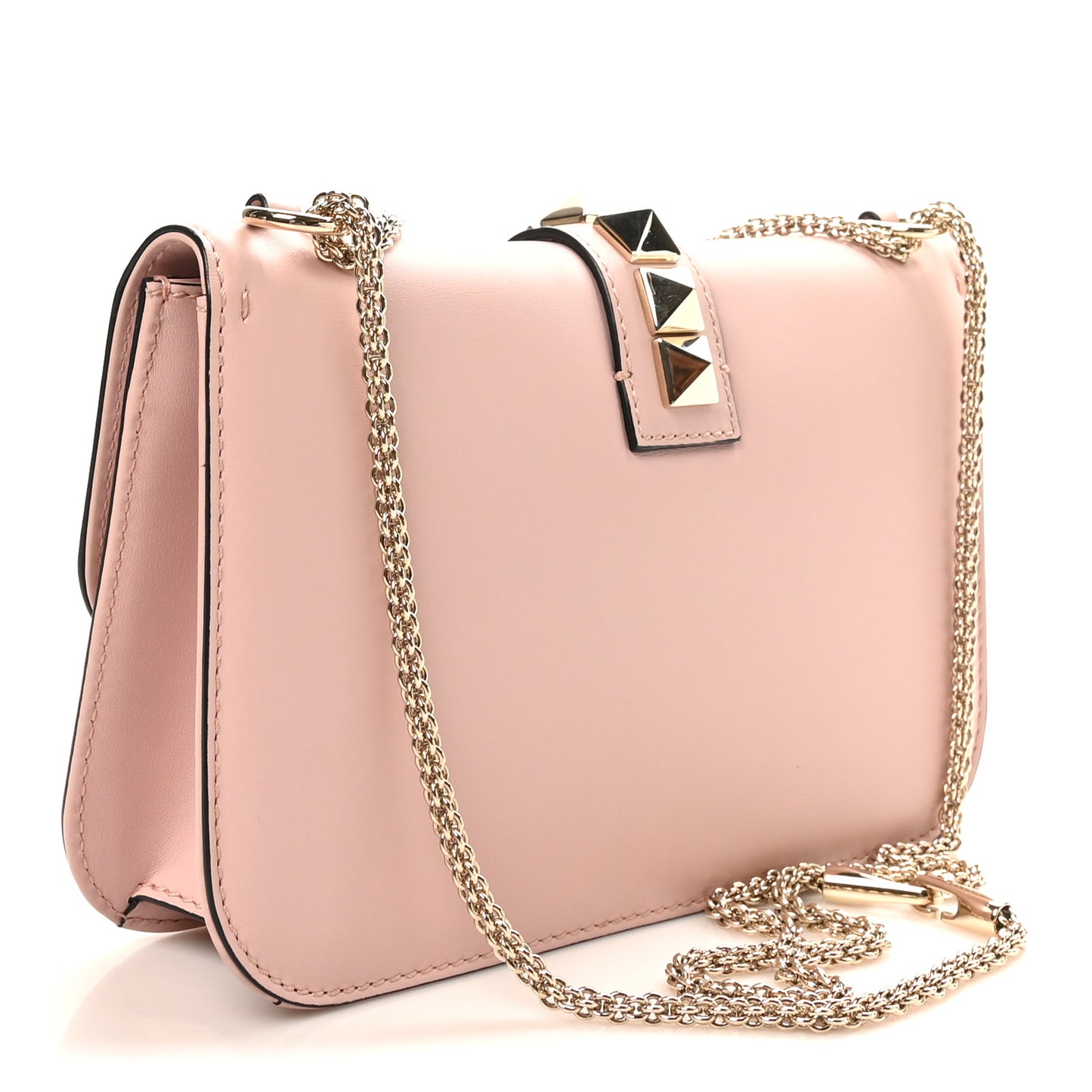 Vitello Medium Glam Lock Rockstud Flap Water Rose