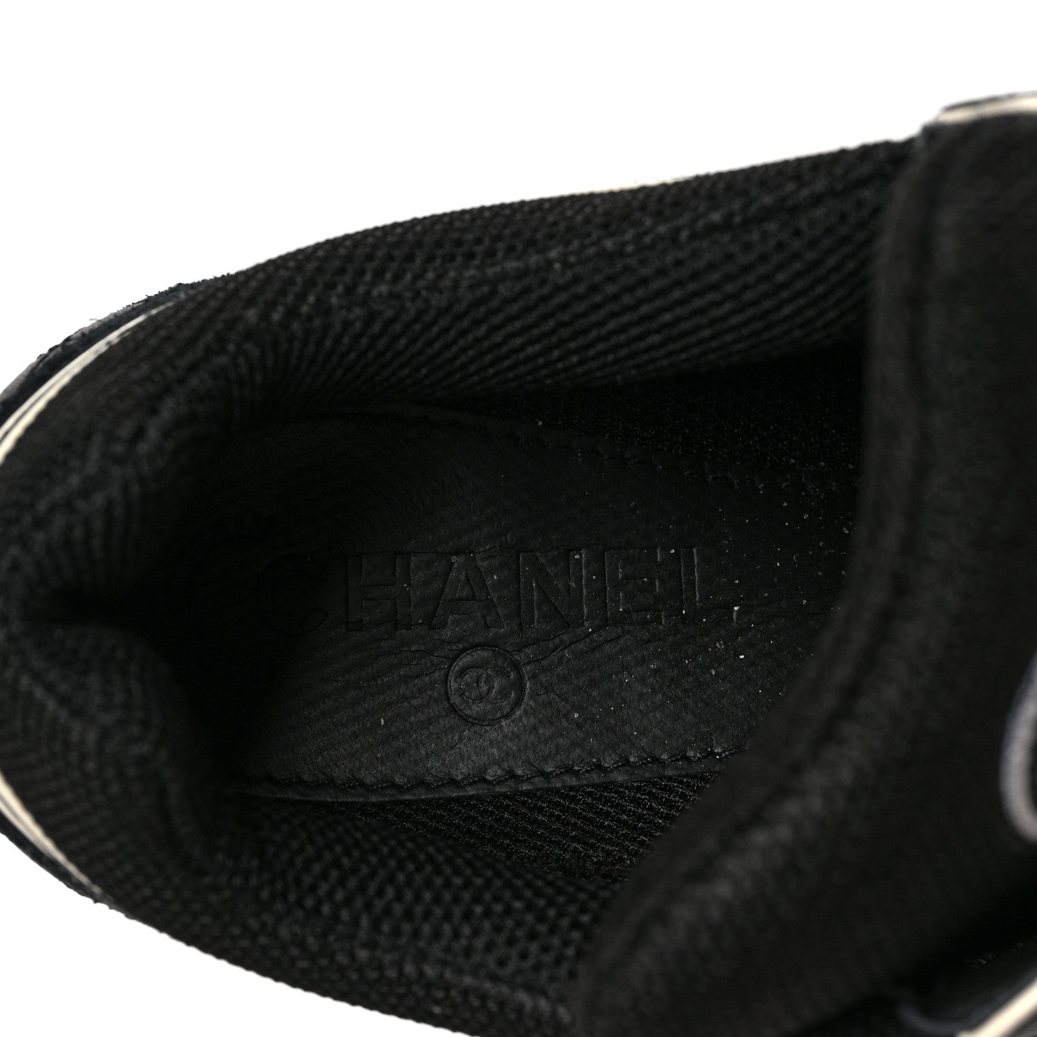 Chanel Toile Suede Calfskin CC Sneakers 40 Black White 7 of 8