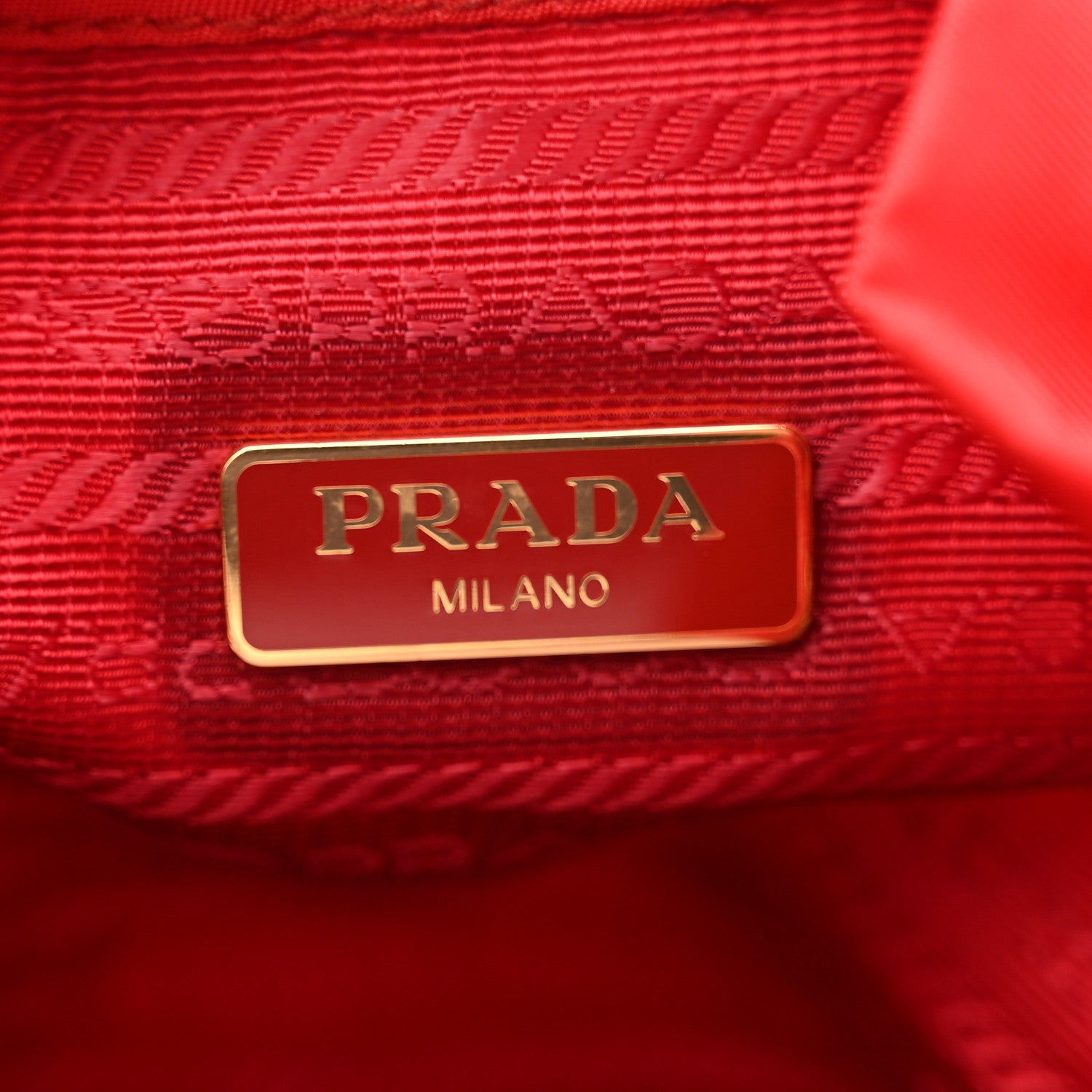 Prada Saffiano Tessuto Nylon Mini Bucket Crossbody Bag Fuoco 6 of 11