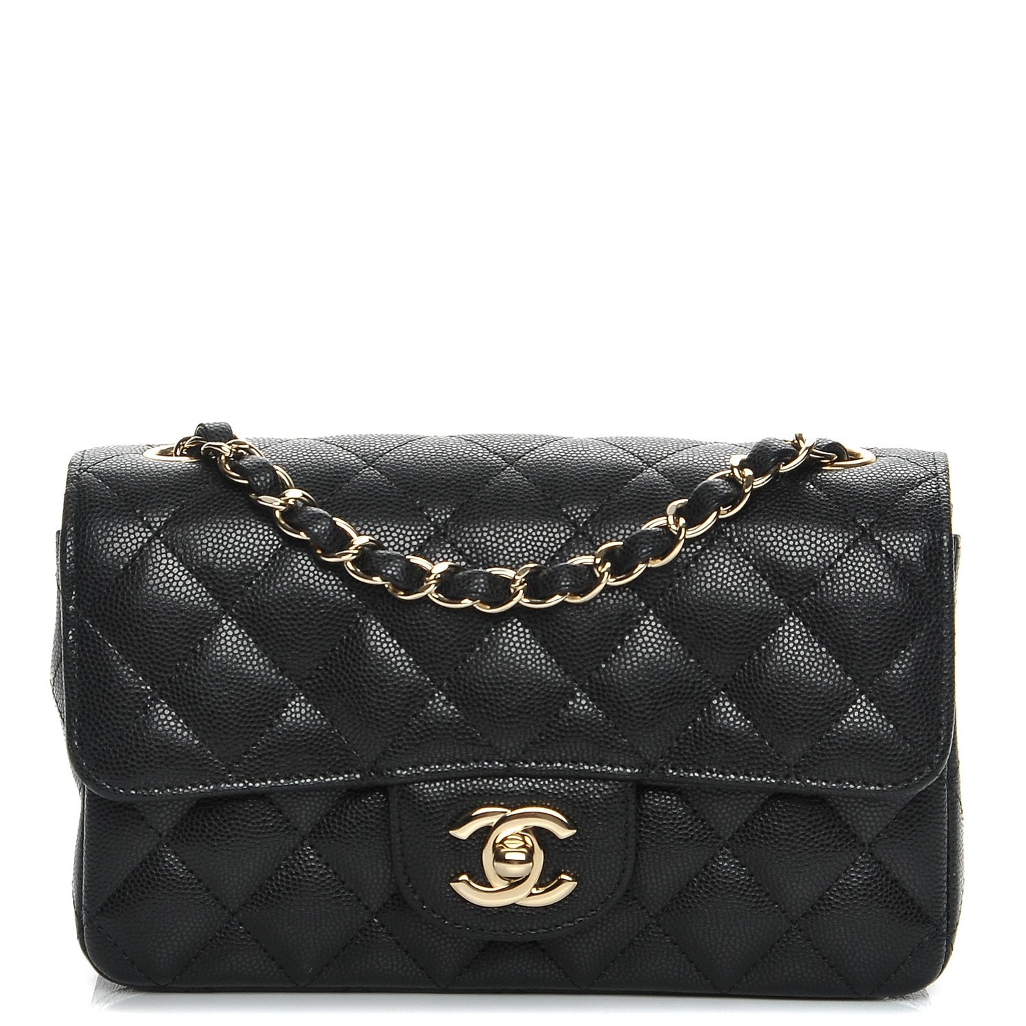 Caviar Quilted Mini Rectangular Flap Black