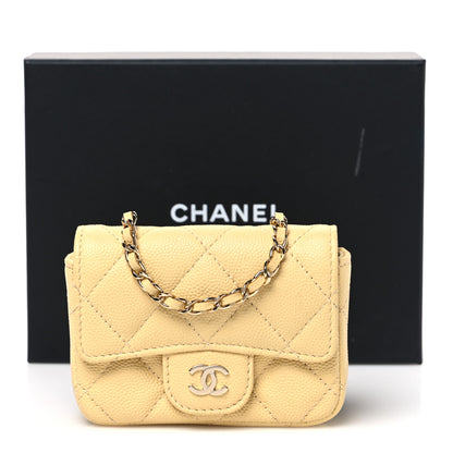 Chanel Caviar Quilted Mini Chain Belt Bag Light Yellow 12 of 12