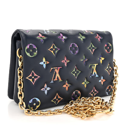 Louis Vuitton Lambskin Embossed Monogram LV Garden Pochette Coussin Navy 3 of 11