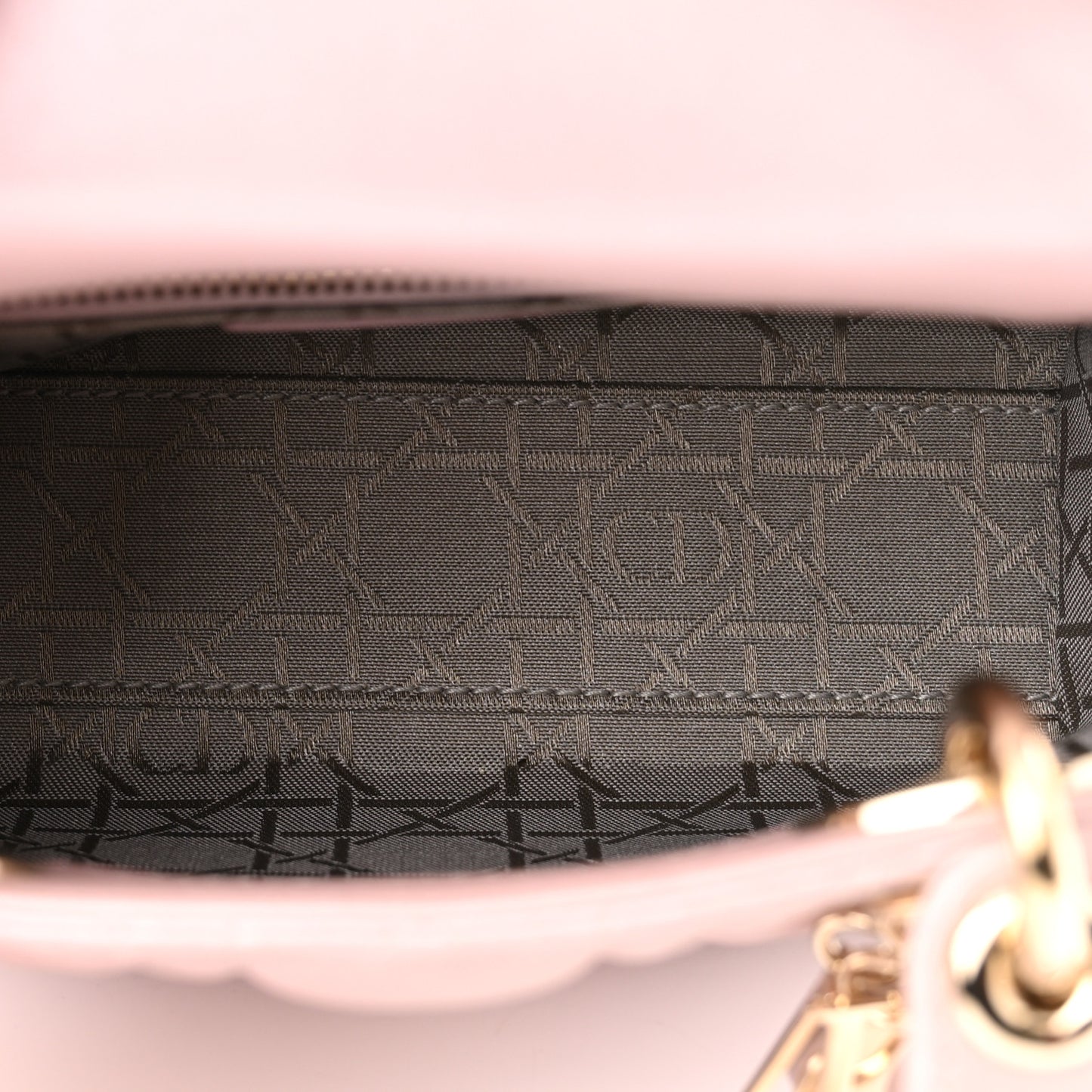Metallic Lambskin Cannage Mini Lady Dior Lotus