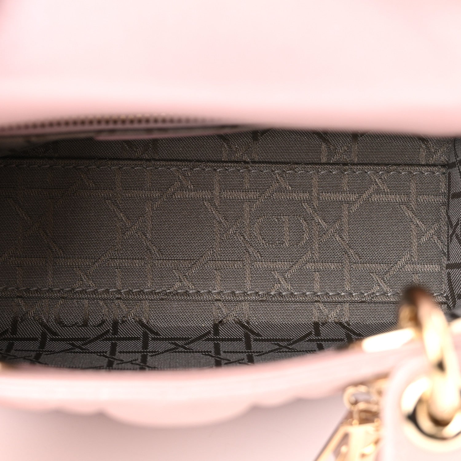 Christian Dior Metallic Lambskin Cannage Mini Lady Dior Lotus 4 of 7