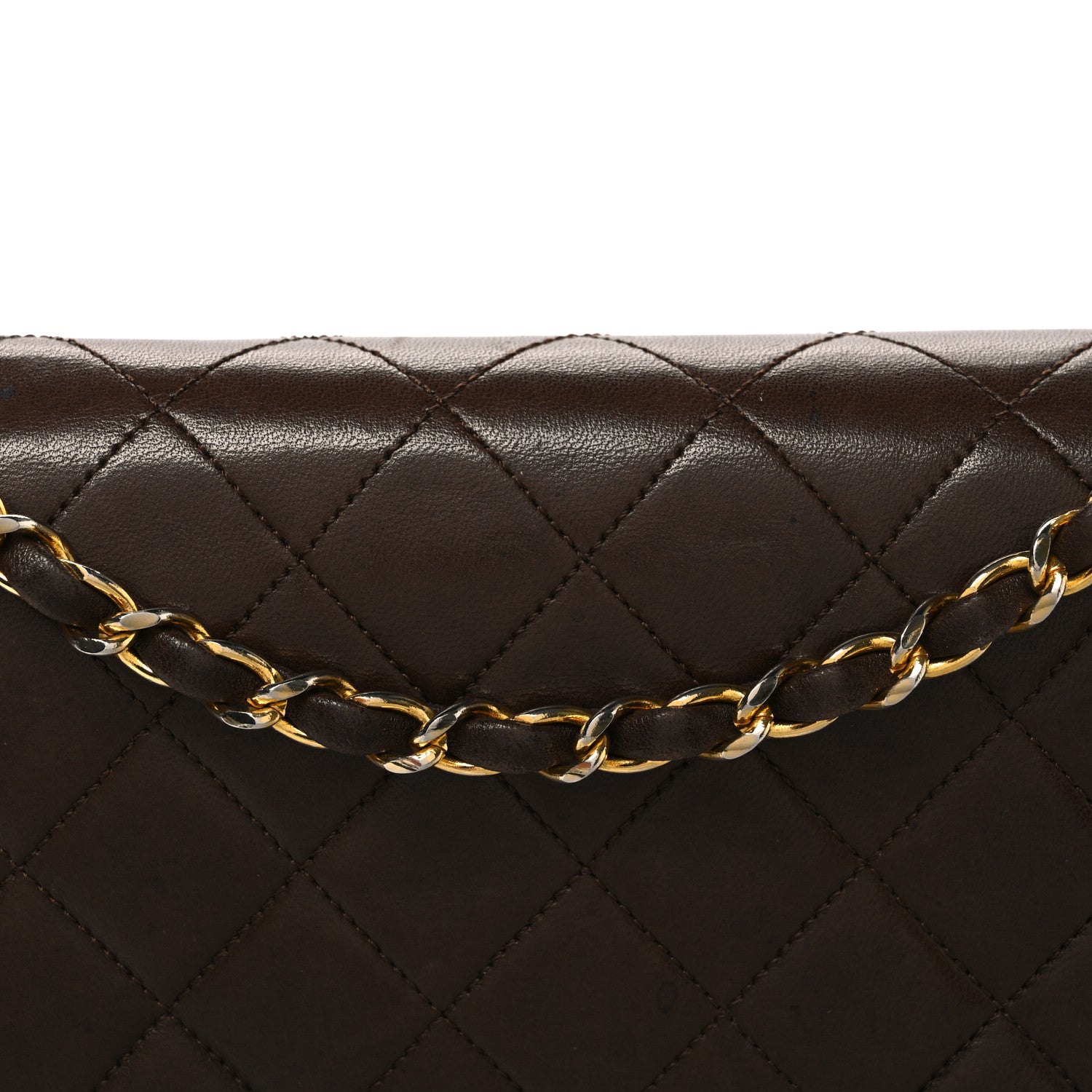 Chanel Lambskin Quilted Medium Double Flap Dark Brown 9 of 13