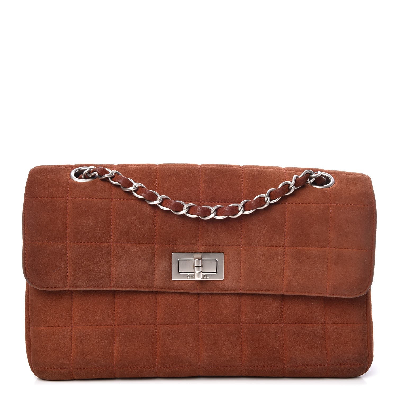Chanel Suede Square Quilted Medium Mademoiselle Flap Orange 1 of 14
