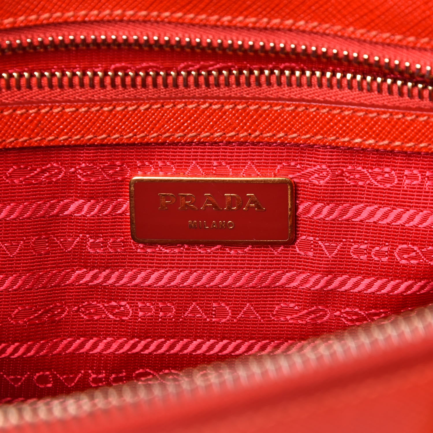 Prada Saffiano Small Galleria Double Zip Tote Fuoco 6 of 10