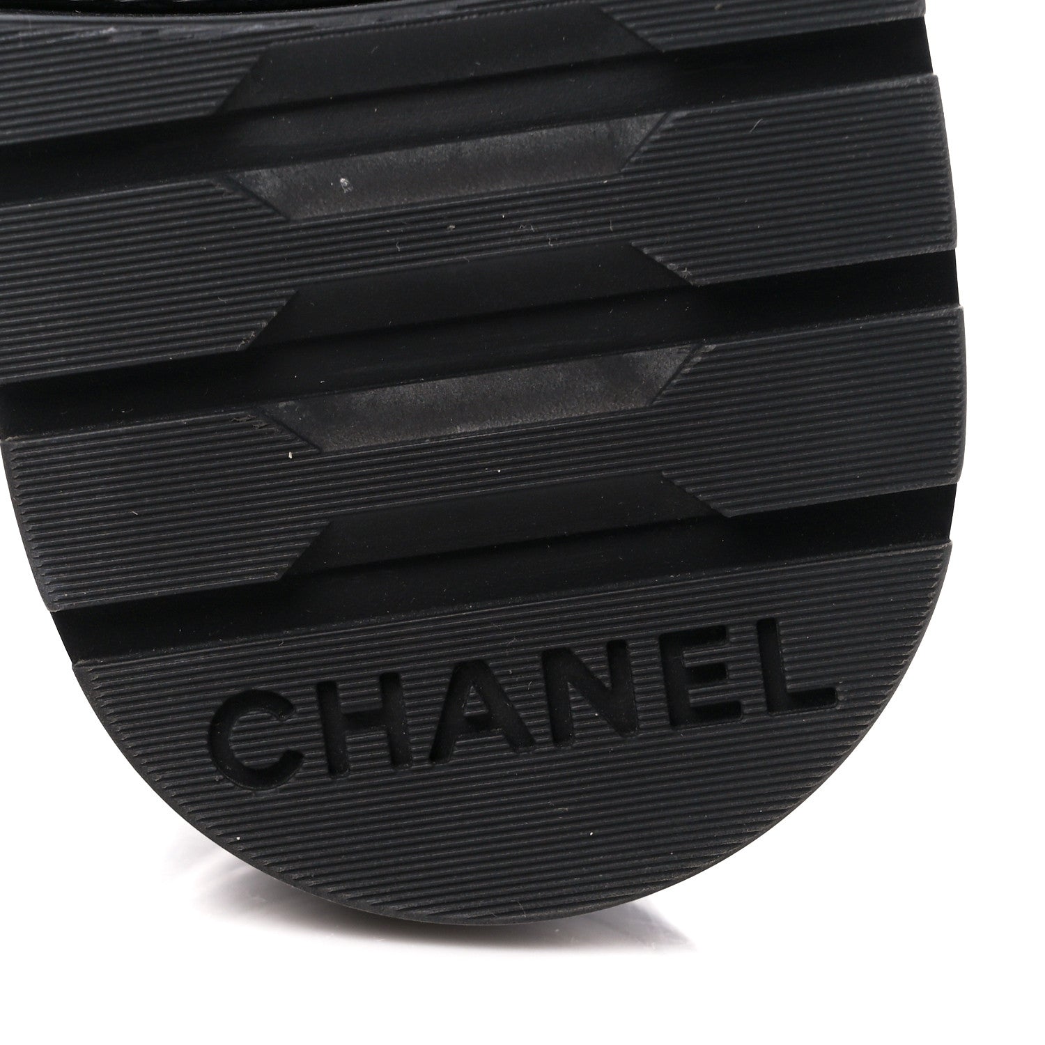 Chanel Calfskin Shiny Calfskin Quilted Lace Up Combat Boots 35 Dark Grey Black 6 of 10