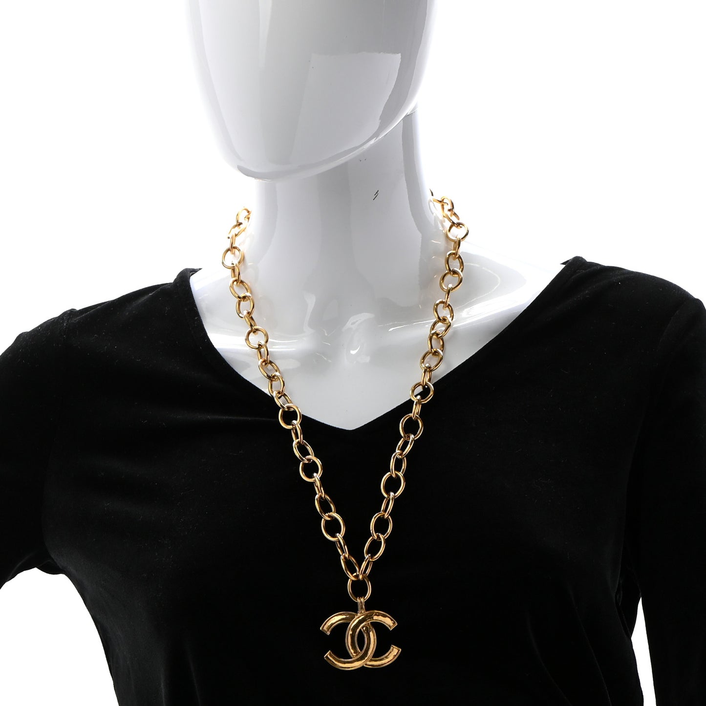 Chain CC Long Necklace Gold