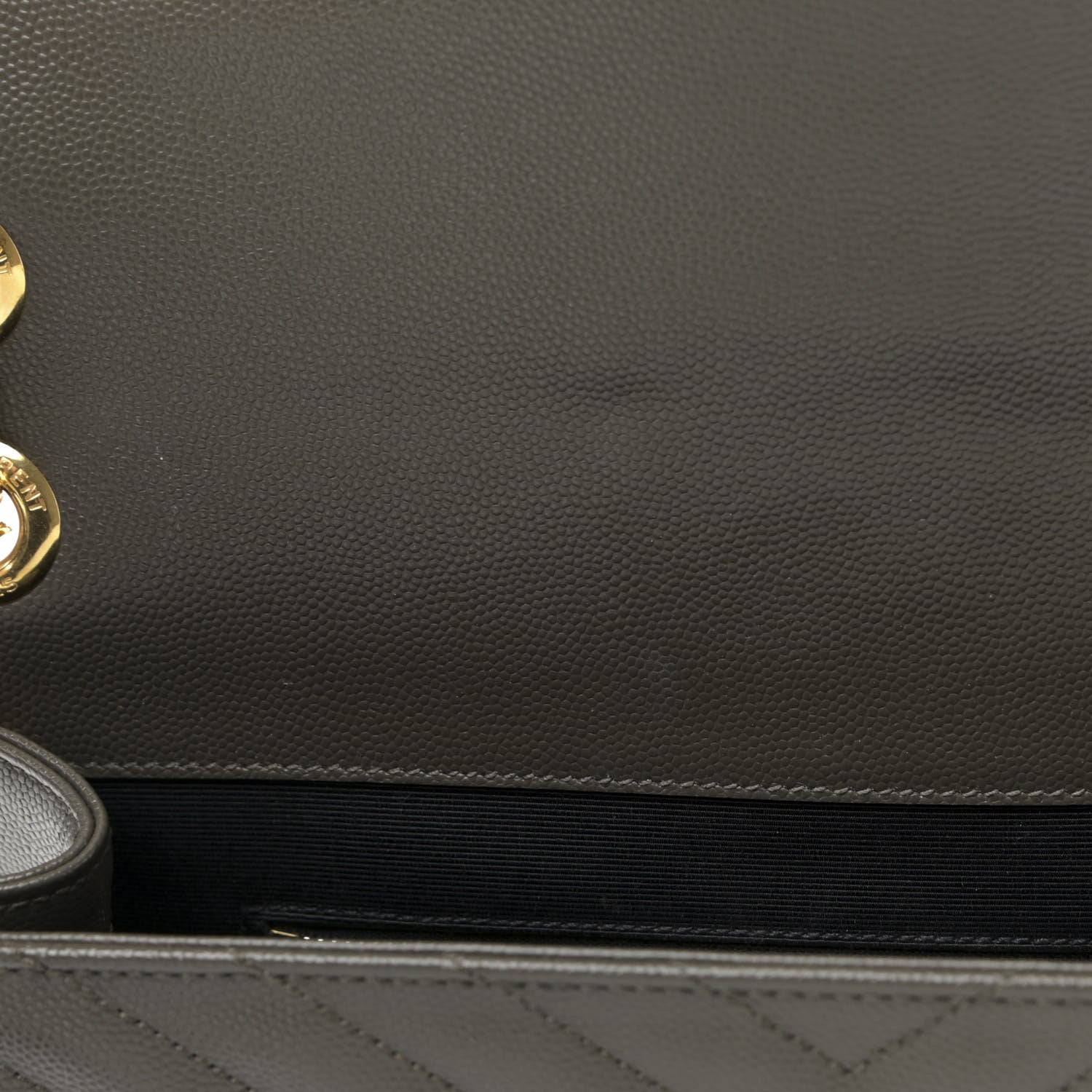 Saint Laurent Grain De Poudre Matelasse Chevron Large Monogram Satchel Earth 13 of 13