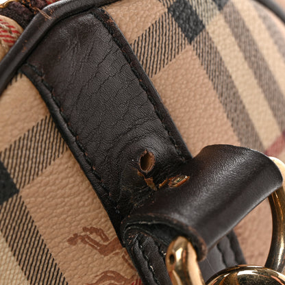 Burberry Haymarket Check Duffle Bag Dark Brown 16 of 18