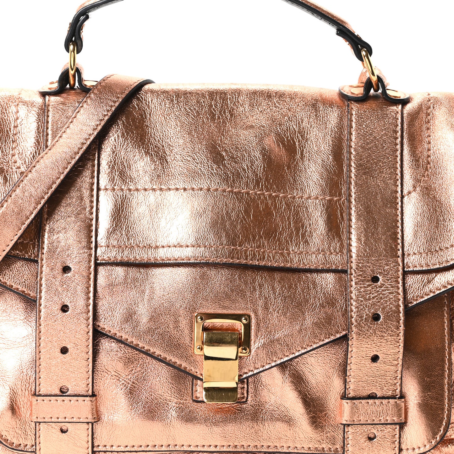 Metallic Lambskin Medium PS1 Satchel Copper
