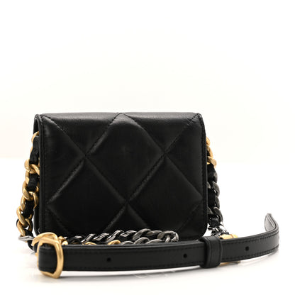 Chanel Lambskin Quilted Chanel 19 Flap Belt Bag Black 2 of 12