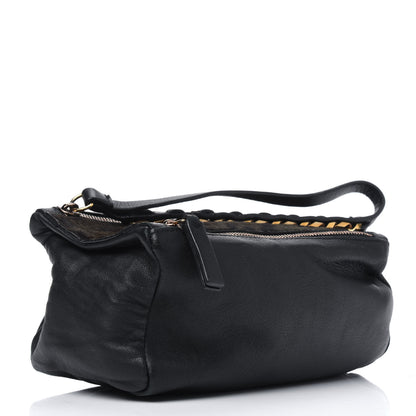 Givenchy Calf Hair Lambskin Leopard Print Pandora Wristlet Black 3 of 5