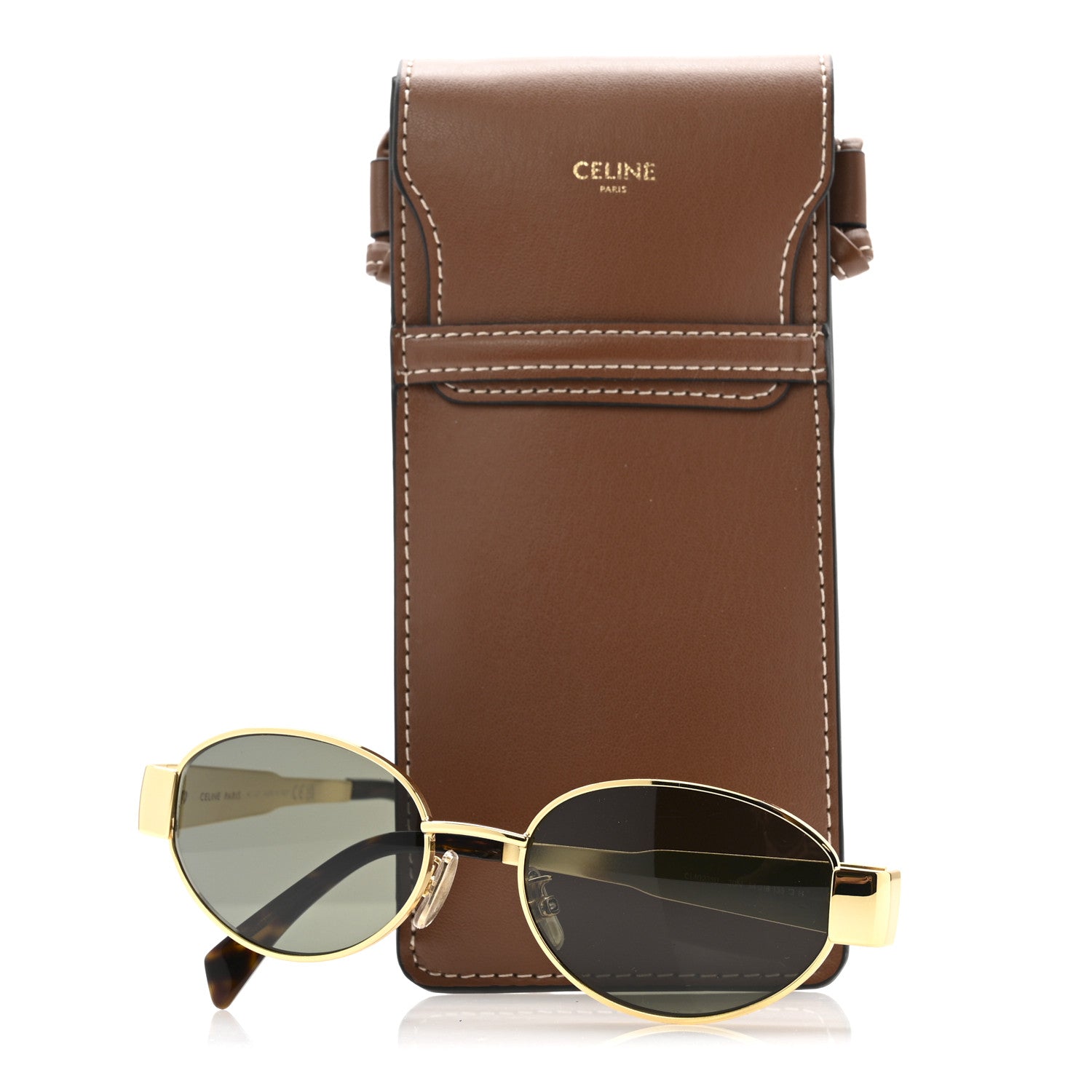 Celine Metal Triomphe 01 Sunglasses CL40235U Gold Green 7 of 7