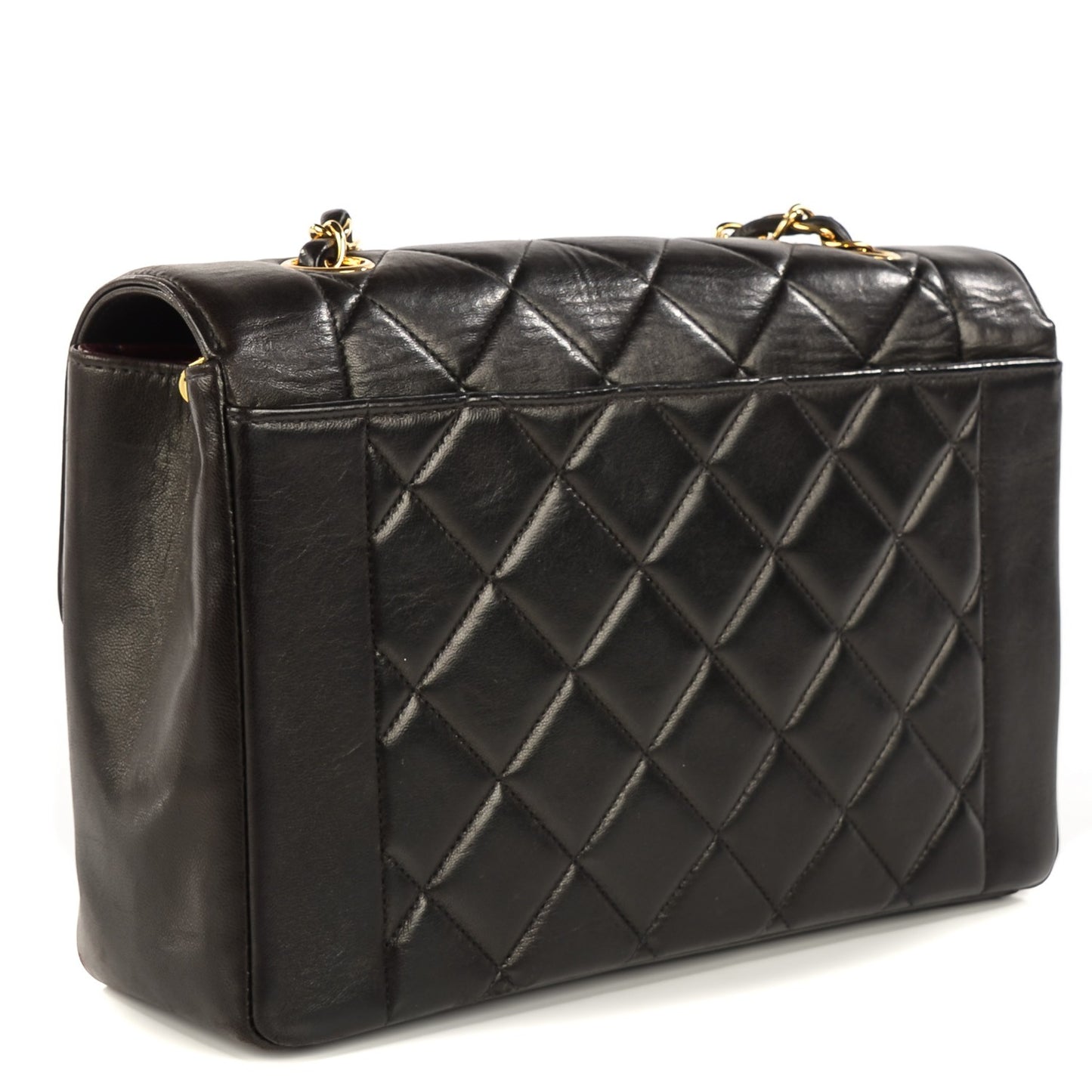Lambskin Quilted Small Single Flap Black