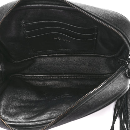 Saint Laurent Grain De Poudre Matelasse Monochrome Monogram Mini Lou Camera Bag Black 5 of 11