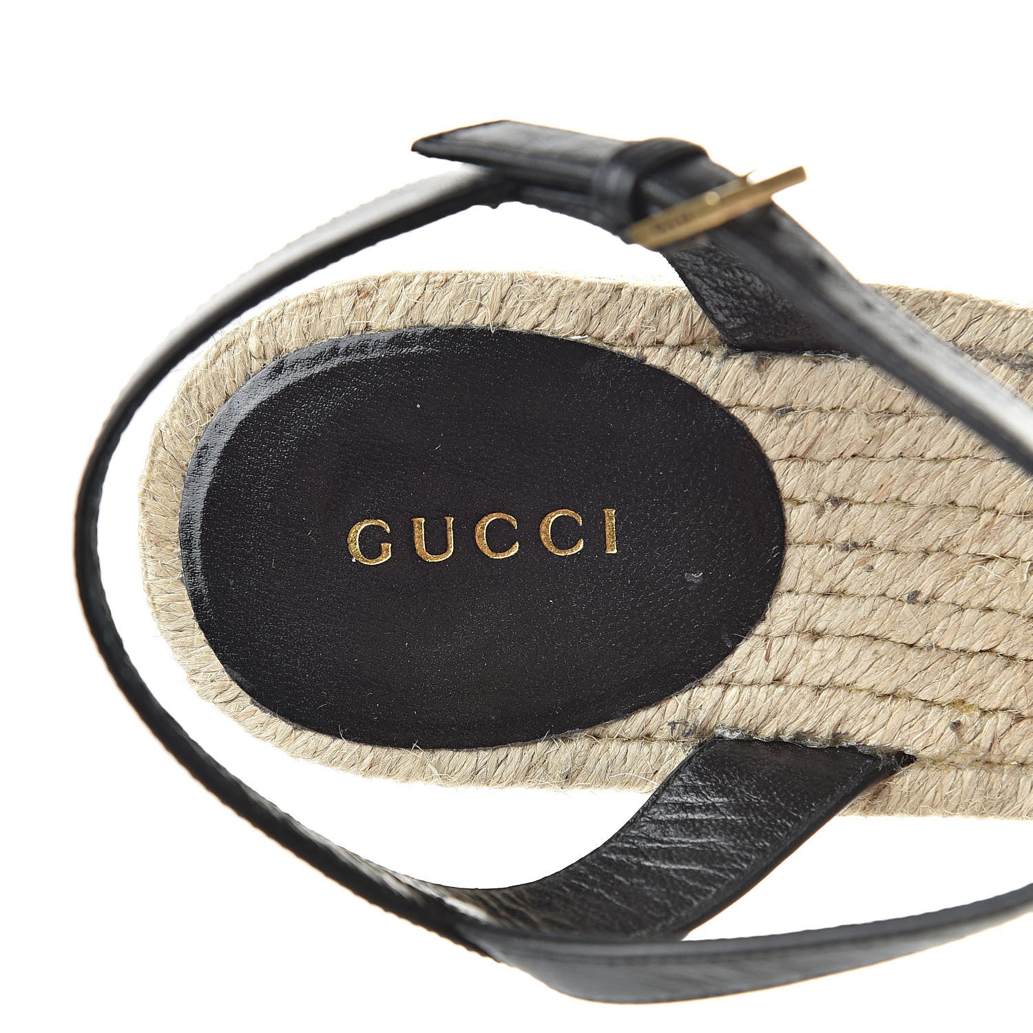 Gucci Cotton Malaga Kid Crochet Pearly GG Lilibeth Espadrille Platform Sandals 38.5 Black 7 of 8