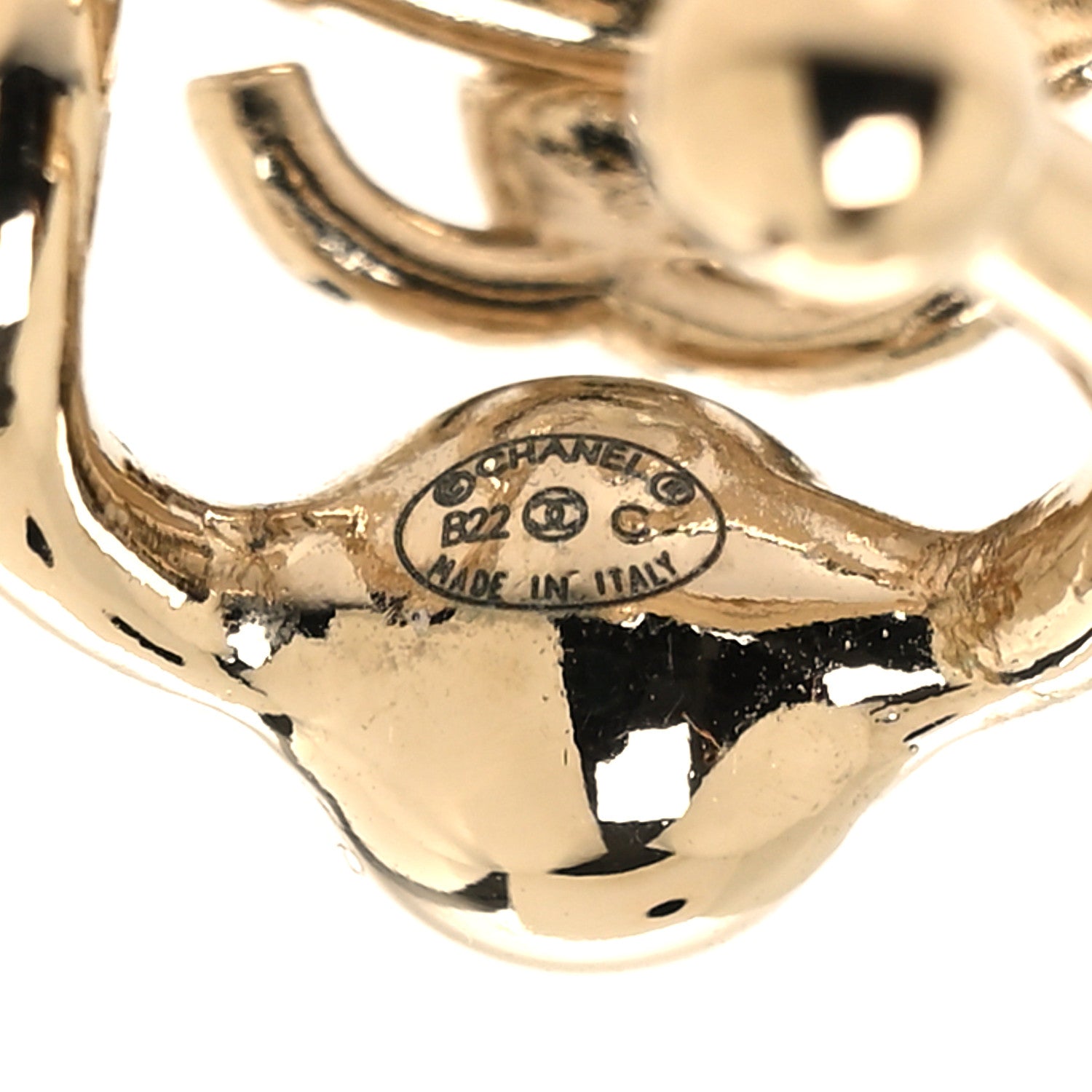Chanel Pearl Crystal CC Single Ear Cuff Gold 3 of 3