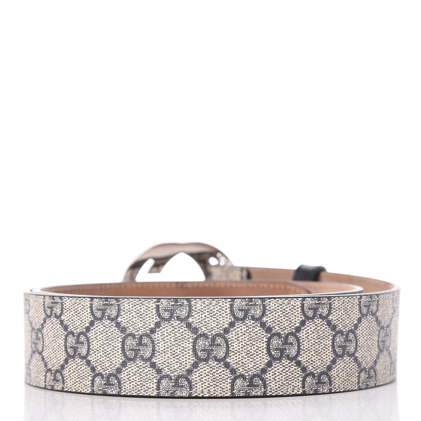 GG Supreme Monogram Selleria Calfskin Interlocking G 40mm Belt 90 36 Beige Blue