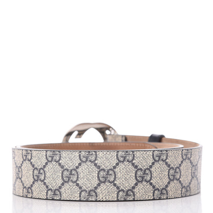 Gucci GG Supreme Monogram Selleria Calfskin Interlocking G 40mm Belt 90 36 Beige Blue 4 of 10