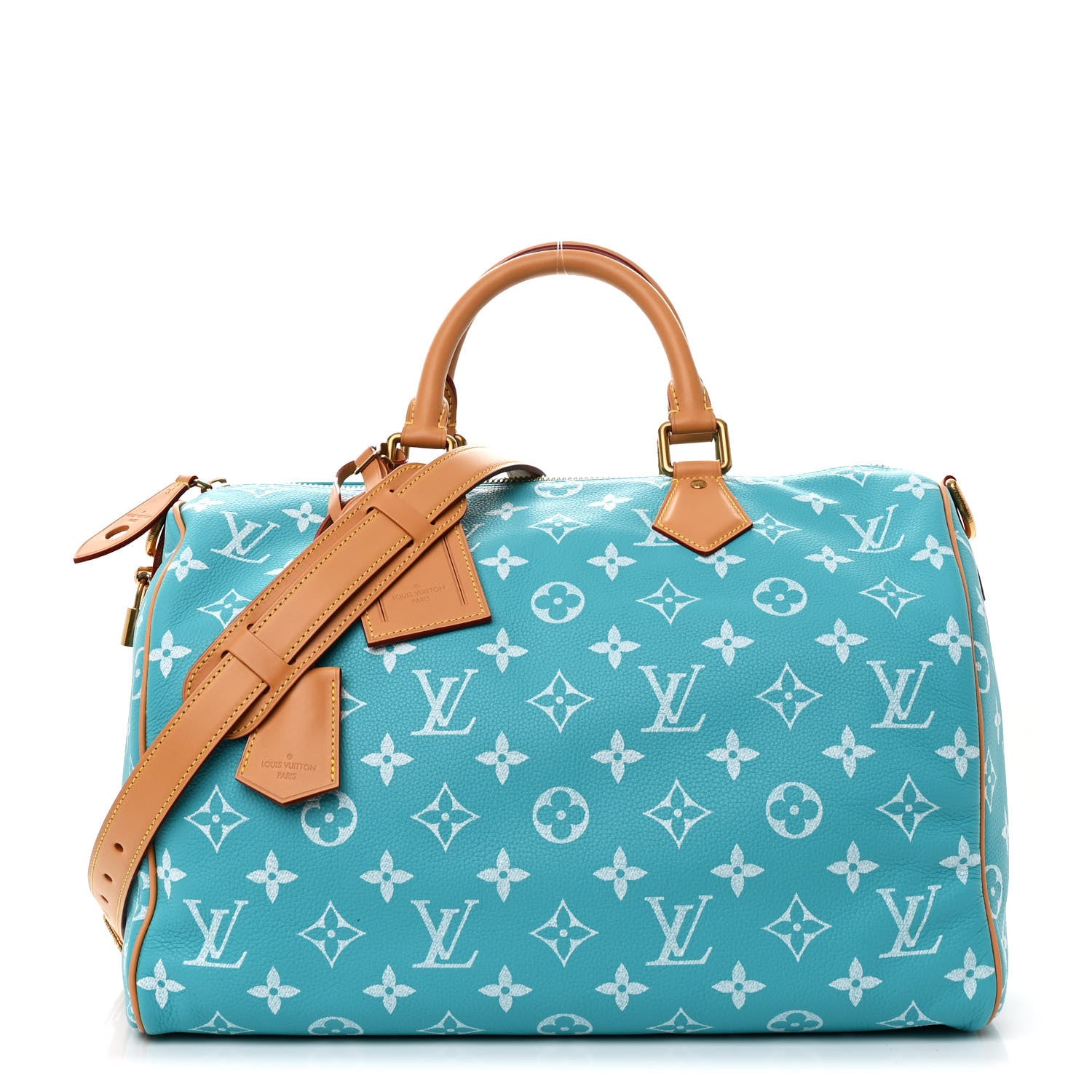 Louis Vuitton Calfskin Monogram Speedy P9 Bandouliere 40 Turquoise 1 of 11