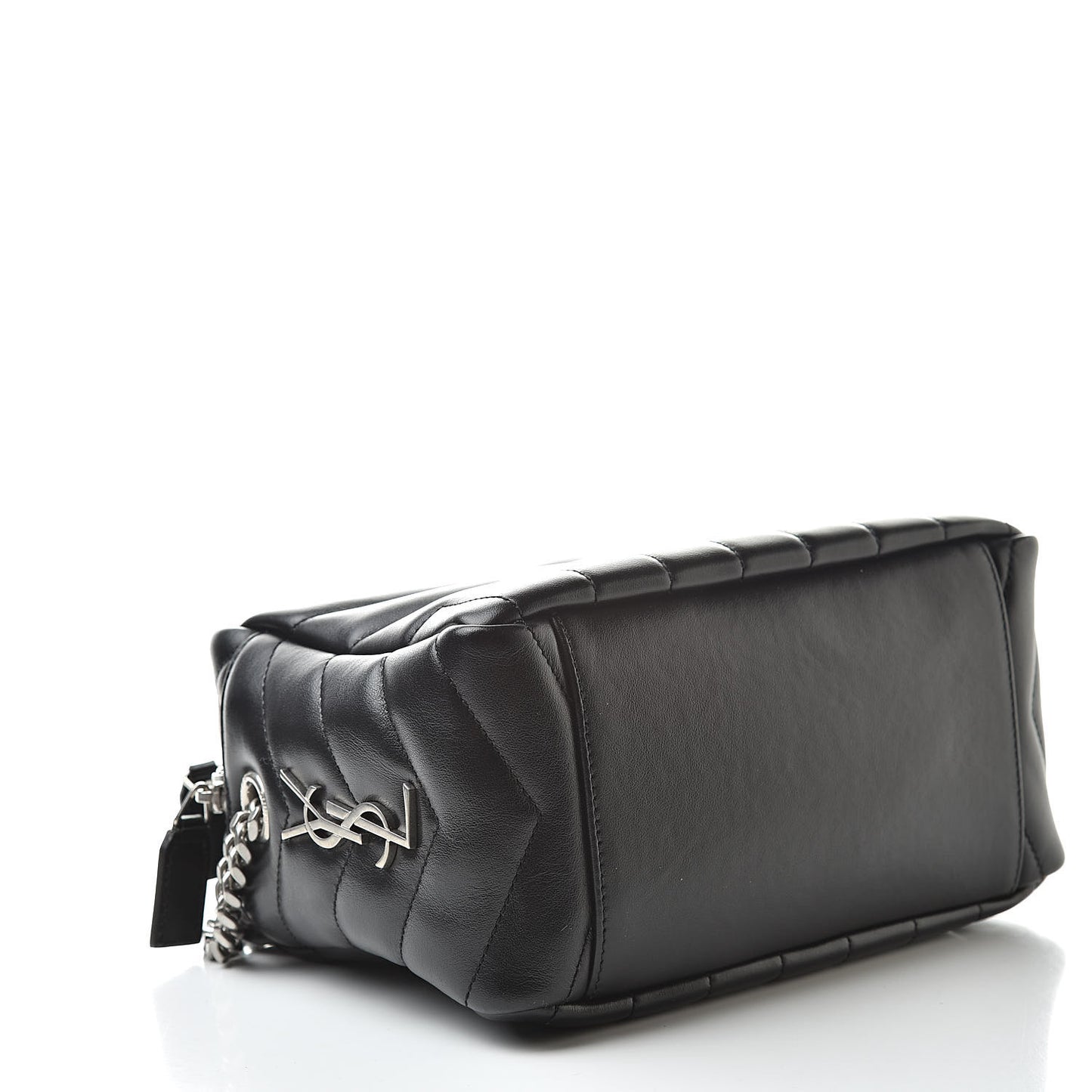 Calfskin Y Quilted Monogram Small Loulou Bowling Bag Black