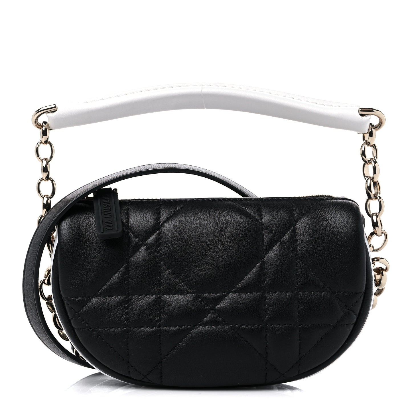 Lambskin Cannage Mini Dior Vibe Hobo Bag Black