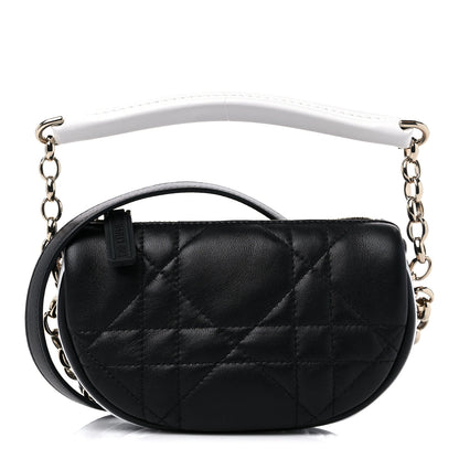 Christian Dior Lambskin Cannage Mini Dior Vibe Hobo Bag Black 1 of 10