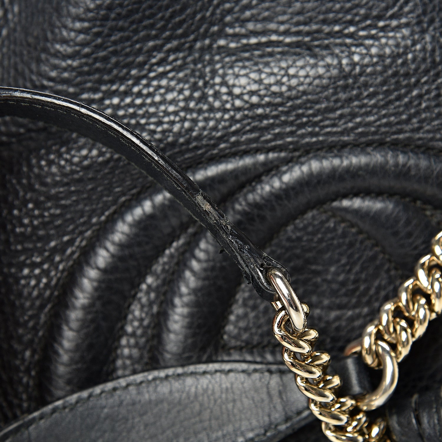 Gucci Pebbled Calfskin Medium Soho Chain Shoulder Bag Black 27 of 29