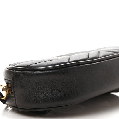 Gucci Calfskin Matelasse GG Marmont Belt Bag 75 30 Black 8 of 10