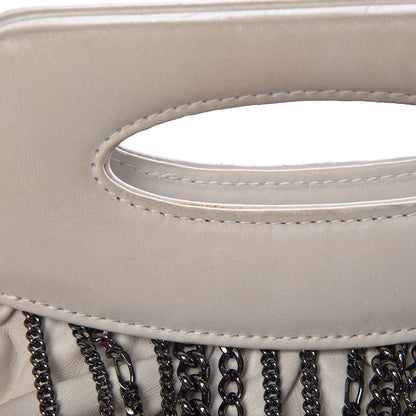 FASHIONPHILE CHANELLambskinChainEmbellishedFrameToteIvory 13 of 17