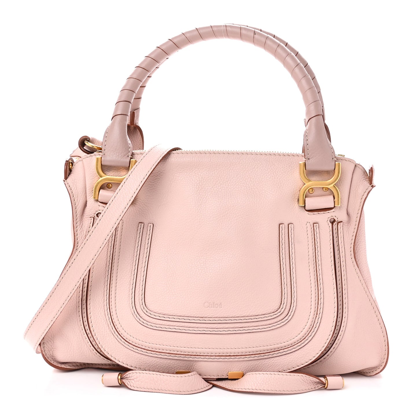 Calfskin Medium Marcie Satchel Nude Pink