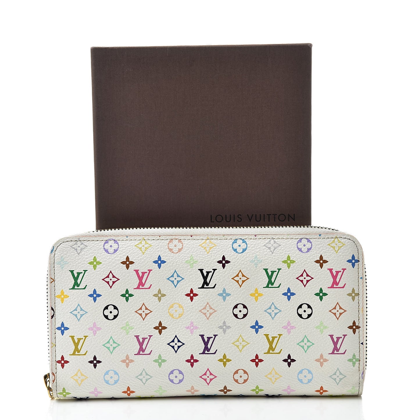 Monogram Multicolor Zippy Wallet White Orange