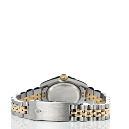 Rolex Stainless Steel 18K Yellow Gold 26mm Oyster Perpetual Datejust Watch White Pyramid Roman 79173 4 of 7