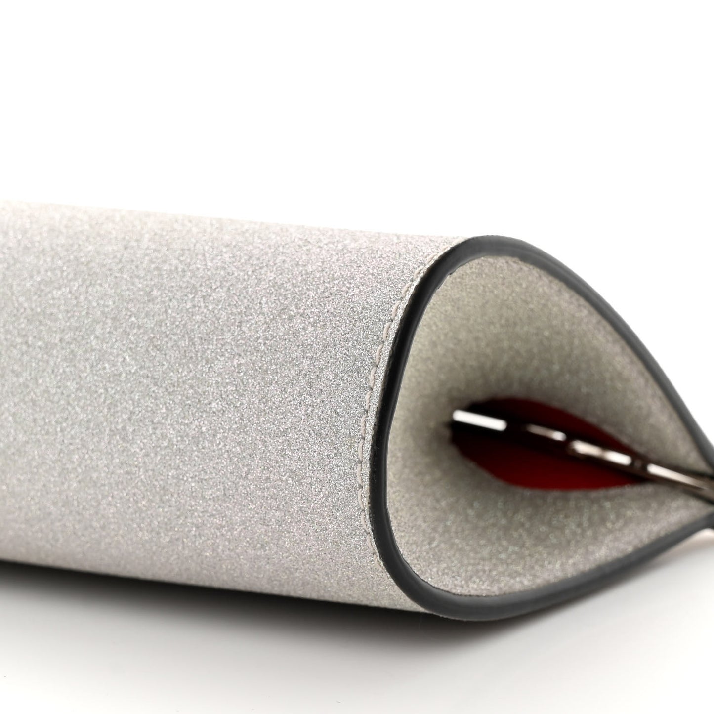 Glitter Palmette Clutch Silver