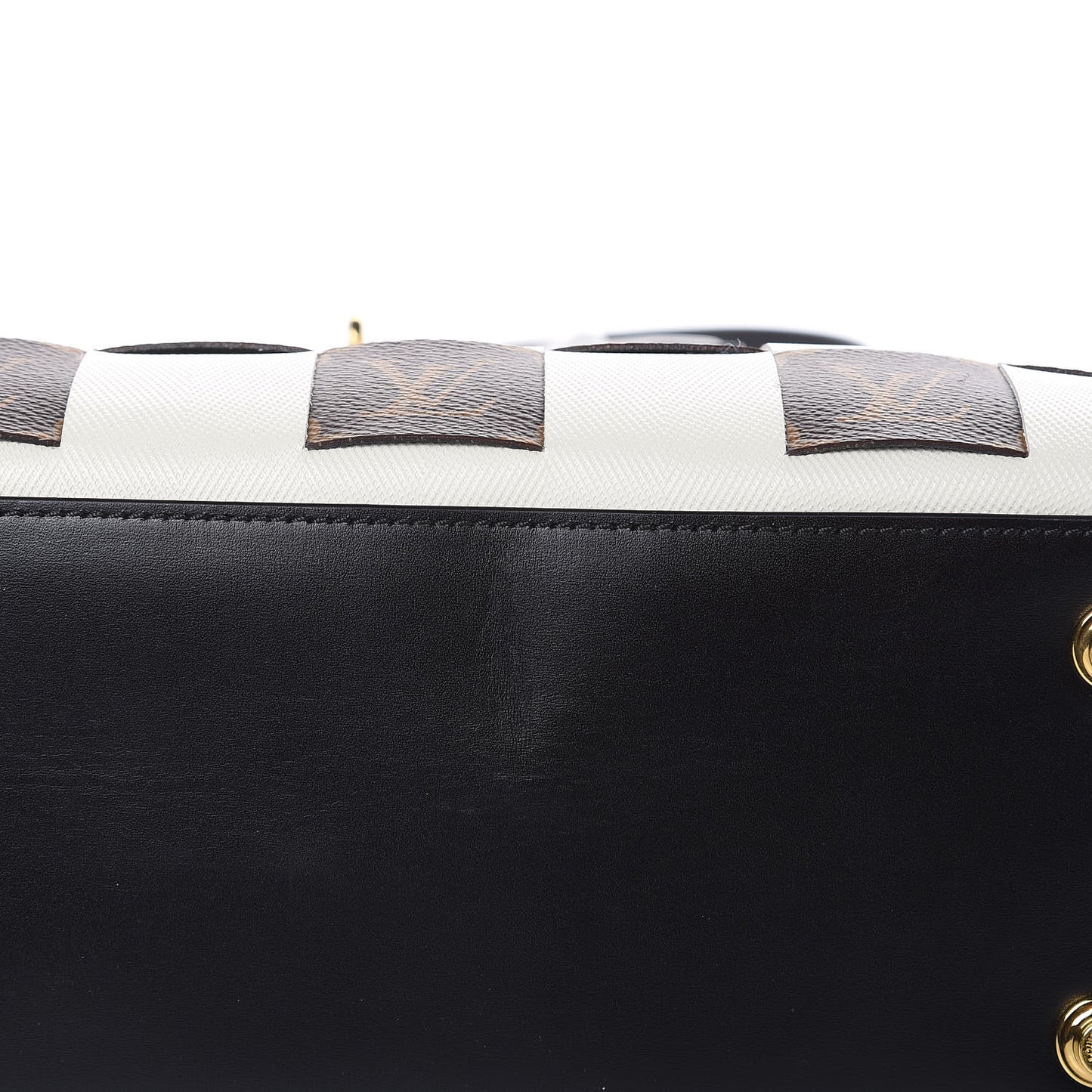Calfskin Monogram Damier Tressage City Steamer MM Creme