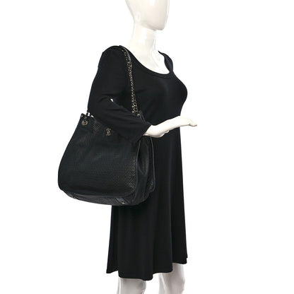 Chanel Calfskin Perforated Up In The Air Tote Black 2 of 12