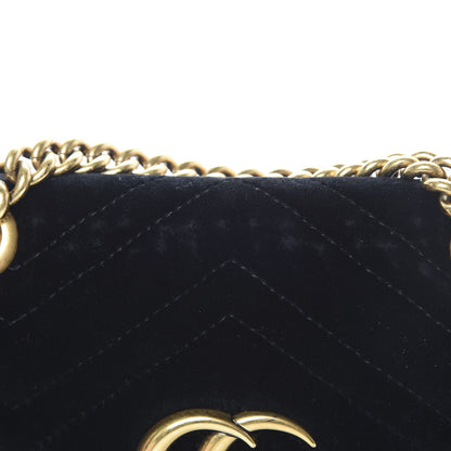 Gucci Velvet Matelasse Mini GG Marmont Shoulder Bag Black 17 of 20