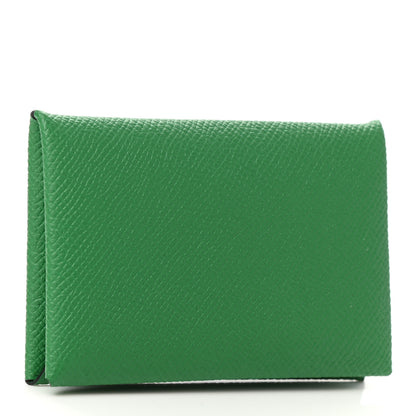 Hermes Epsom Calvi Card Case Vert Vertigo 3 of 8