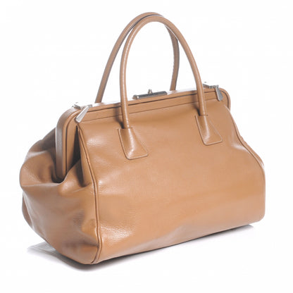Prada Goatskin Cerniera Doctor Bag Beige 2 of 7
