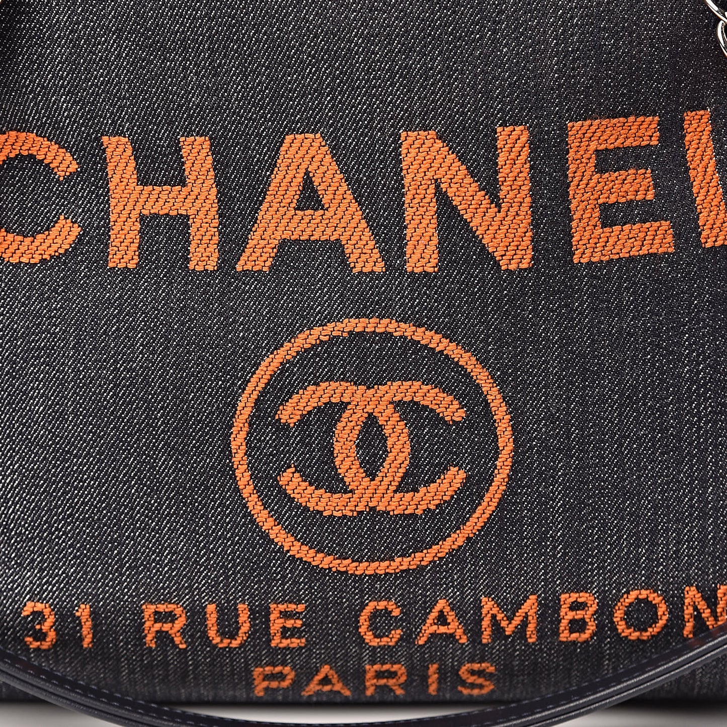 Denim Small Deauville Tote Blue Orange