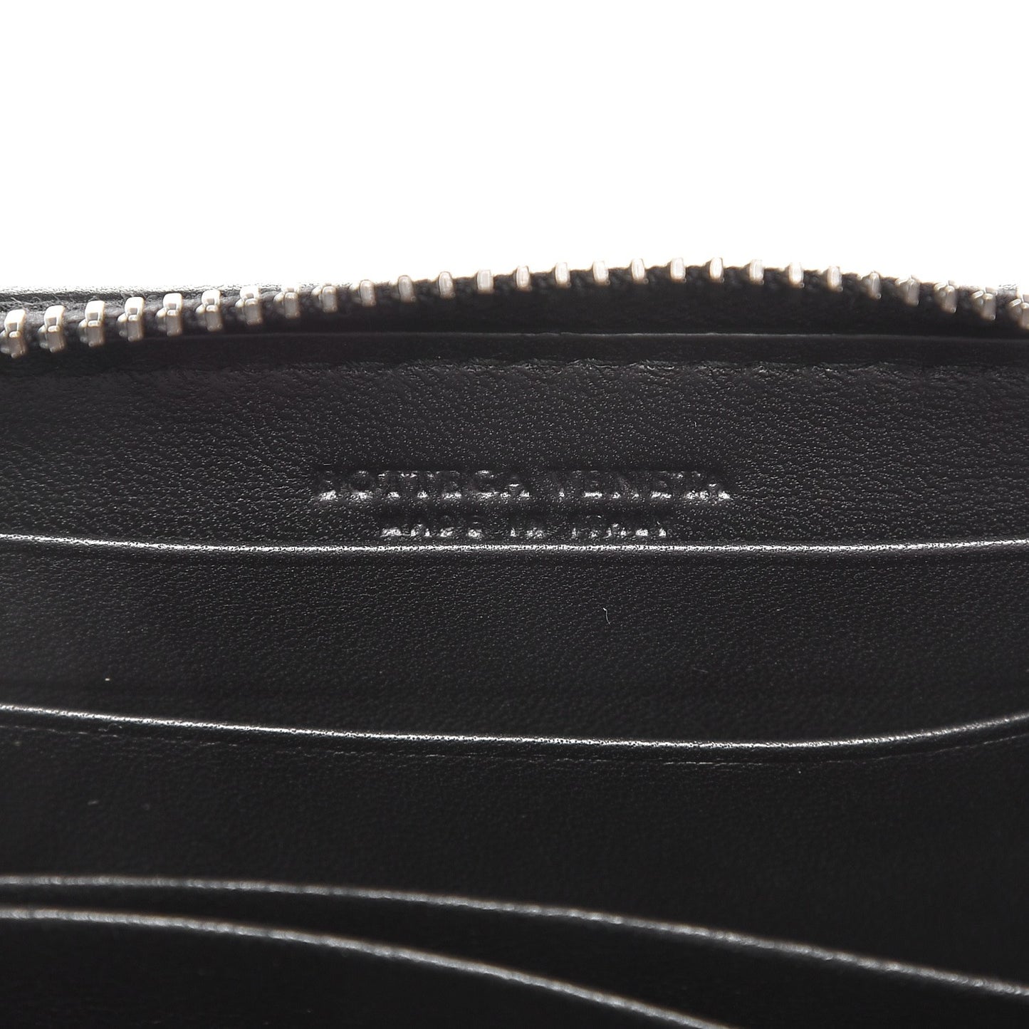 Nappa Intrecciato Zip Around Coin Purse Nero Black