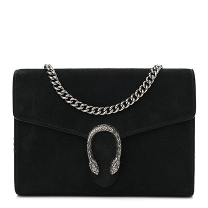 Gucci Suede Mini Dionysus Chain Wallet Black 1 of 8