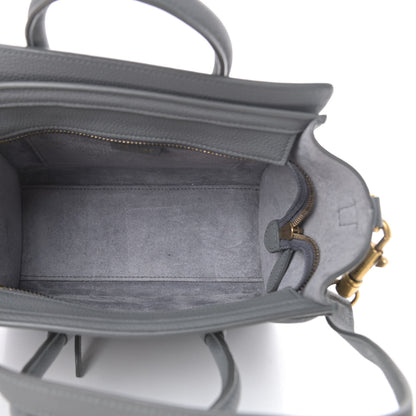 Celine Drummed Calfskin Nano Luggage Kohl 5 of 12