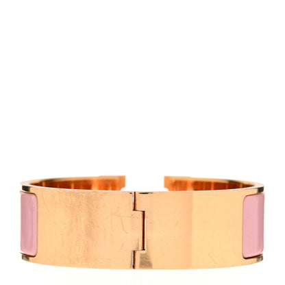 Hermes Enamel Wide Clic Clac H Bracelet GM Rose Poudre 3 of 4