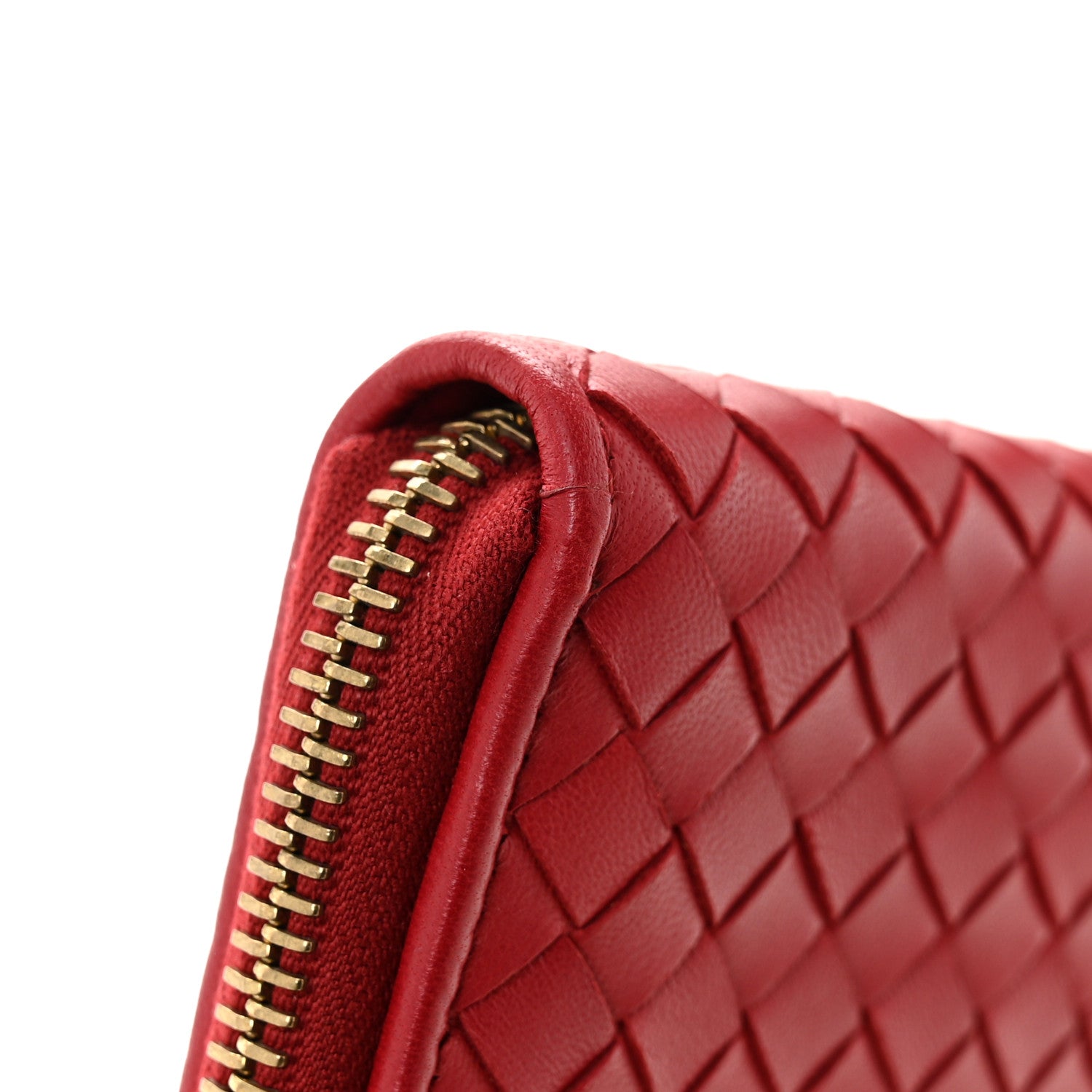 Bottega Veneta Nappa Intrecciato Zip Around Wallet Red 9 of 10