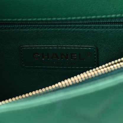 Chanel Caviar Quilted Small Coco Handle Flap Green 6 of 10